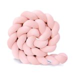 Protecție laterală pătuț împletită Little Amy, Velvet Magic, Baby Pink, 200 cm