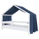 Baldachin Muselină pentru pat tip căsuță, Little Amy, Albastru închis
