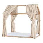 Set 2 Baldachine Muselină pentru pat tip căsuță, Little Amy, Bej