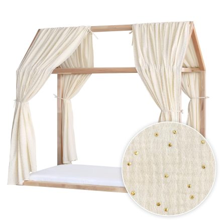Set 2 Baldachine Muselină pentru pat tip căsuță, Little Amy, Gold Princess