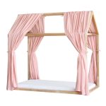 Set 2 Baldachine Muselină pentru pat tip căsuță, Little Amy, Roz