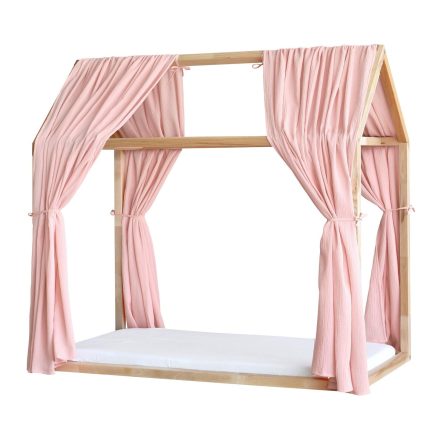 Set 2 Baldachine Muselină pentru pat tip căsuță, Little Amy, Roz