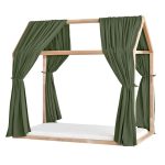 Set 2 Baldachine Muselină pentru pat tip căsuță, Little Amy, Verde