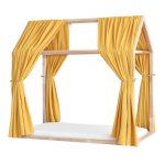 Set 2 Baldachine Muselină pentru pat tip căsuță, Little Amy, Galben