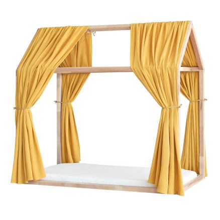 Set 2 Baldachine Muselină pentru pat tip căsuță, Little Amy, Galben