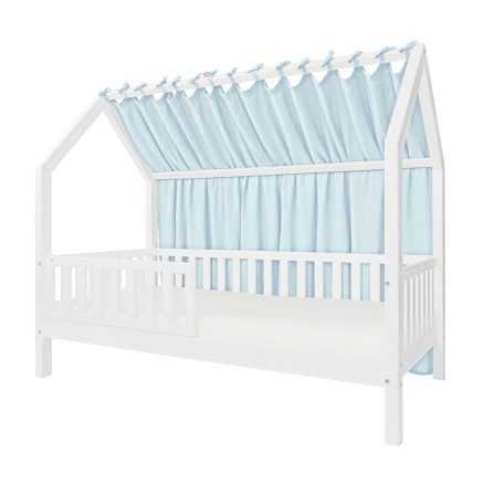 Baldachin Lateral din Muselină pentru pat tip căsuță, Little Amy, Albastru deschis