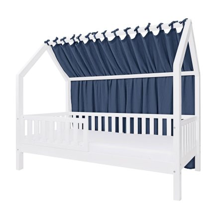 Baldachin Lateral din Muselină pentru pat tip căsuță, Little Amy, Albastru inchis