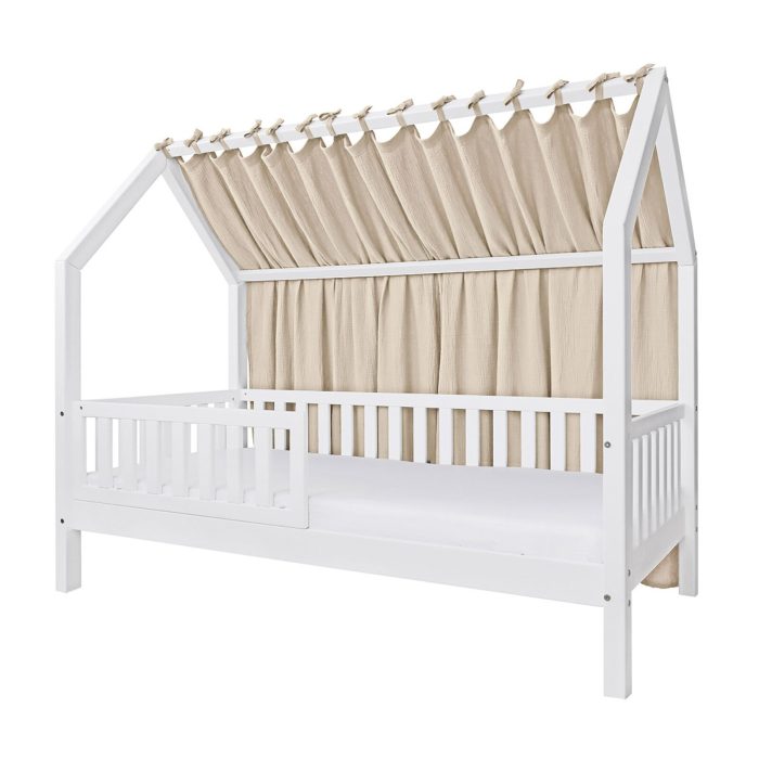 Baldachin Lateral din Muselină pentru pat tip căsuță, Little Amy, Bej