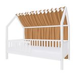 Baldachin Lateral din Muselină pentru pat tip căsuță, Little Amy, Camel