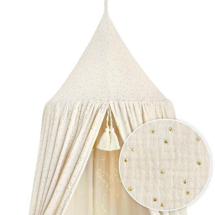 Baldachin Rotund din Muselină, Little Amy, Ø 50 cm, H 250 cm, Gold Princess