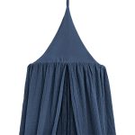 Baldachin Rotund din Muselină, Little Amy, Ø 50 cm, H 250 cm, Albastru inchis