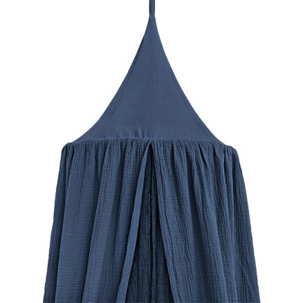 Baldachin Rotund din Muselină, Little Amy, Ø 50 cm, H 250 cm, Albastru inchis