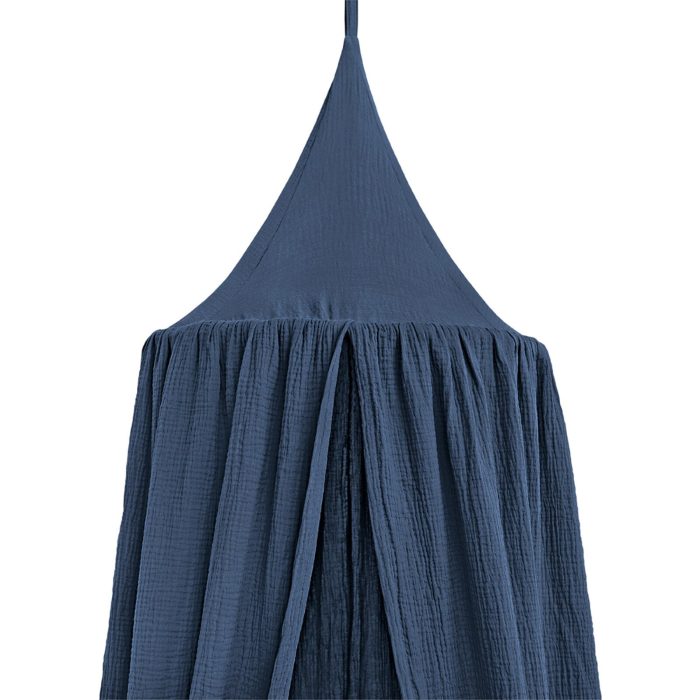 Baldachin Rotund din Muselină, Little Amy, Ø 50 cm, H 250 cm, Albastru inchis