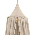 Baldachin Rotund din Muselină, Little Amy, Ø 50 cm, H 250 cm, Bej