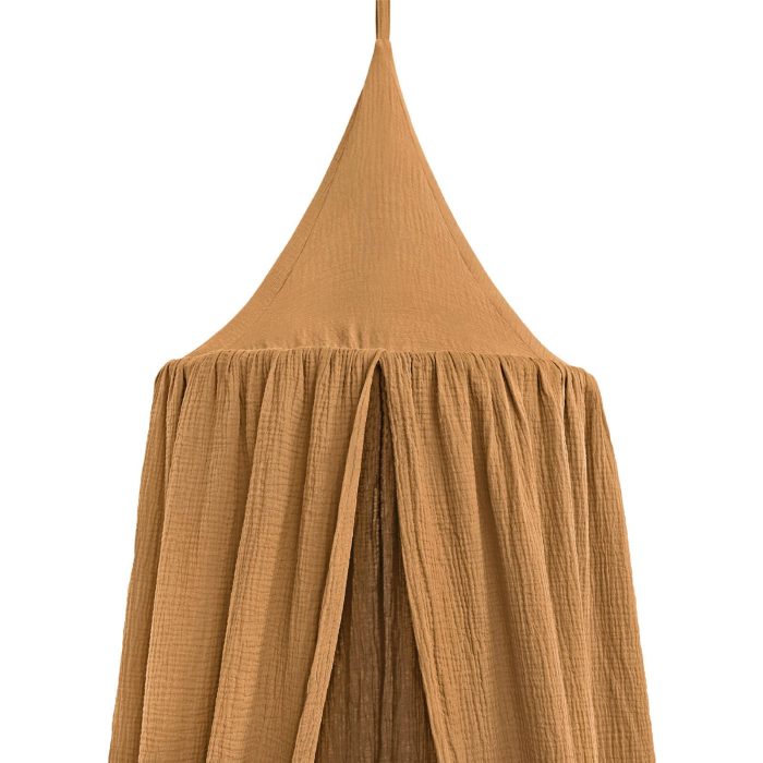 Baldachin Rotund din Muselină, Little Amy, Ø 50 cm, H 250 cm, Camel