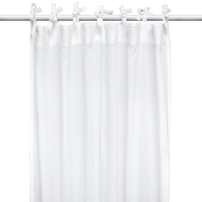 Draperie albă din muselină organică – 1 bucată, Little Amy, 125 x 240 cm