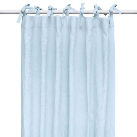 Draperie din muselină organică, Little Amy, Albastru deschis, 125 x 240 cm, 1 bucată