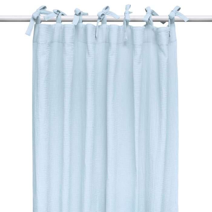 Draperie din muselină organică, Little Amy, Albastru deschis, 125 x 240 cm, 1 bucată