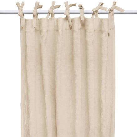 Draperie din muselină organică, Little Amy, Bej, 125 x 240 cm, 1 bucată