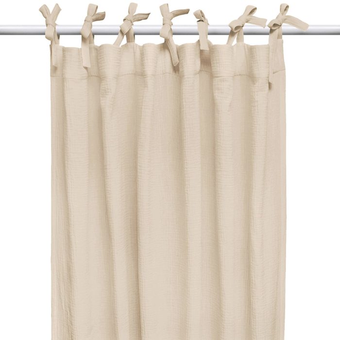 Draperie din muselină organică, Little Amy, Bej, 125 x 240 cm, 1 bucată