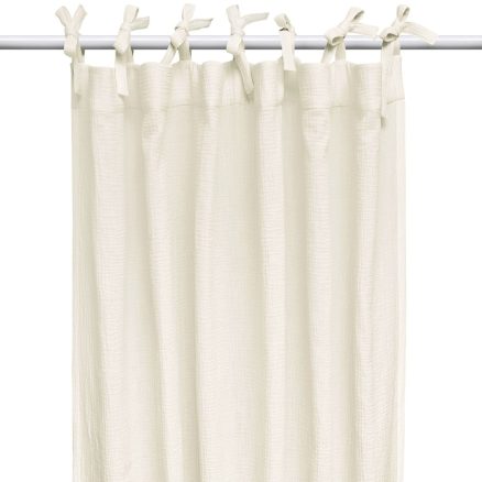 Draperie din muselină organică, Little Amy, Crem, 125 x 240 cm, 1 bucată
