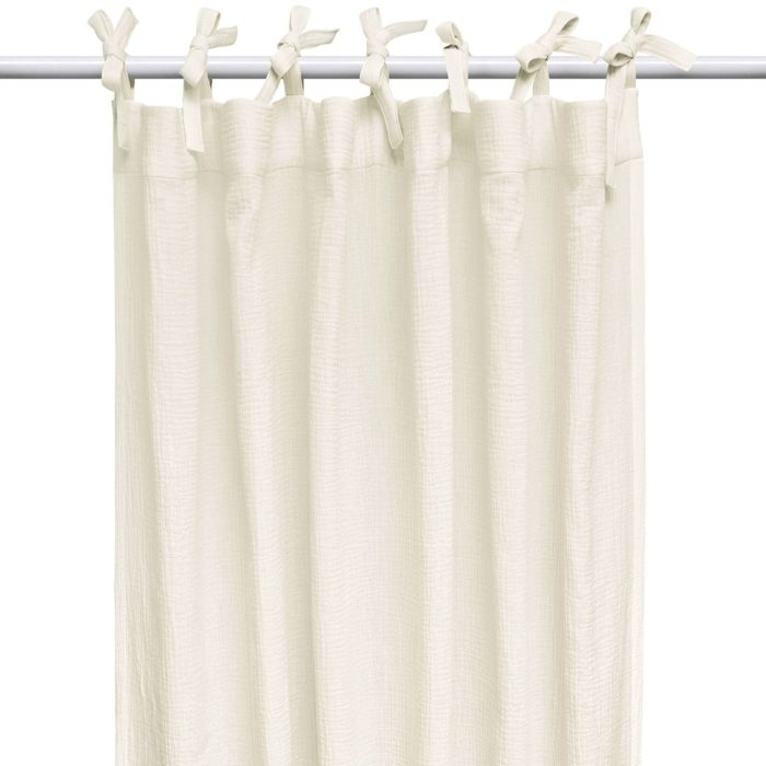 Draperie din muselină organică, Little Amy, Crem, 125 x 240 cm, 1 bucată