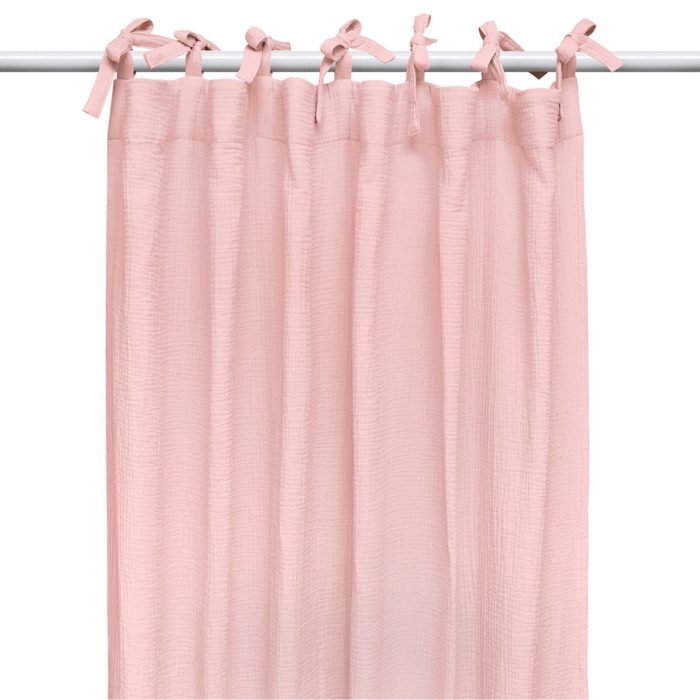 Draperie din muselină organică, Little Amy, Roz, 125 x 240 cm, 1 bucată
