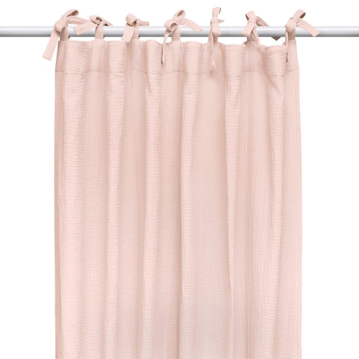 Draperie din muselină organică, Little Amy, Somon, 125 x 240 cm, 1 bucată