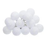 Ghirlandă LED cu 20 mini globuri din bumbac, Little Amy, Alb, 315 cm
