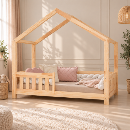 Pat copii Montessori tip casuță, LittleAmy, Cozi Cottage