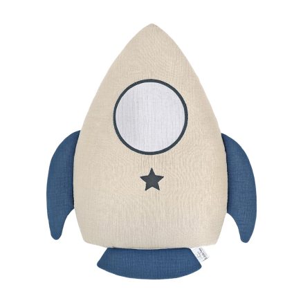 Pernă decorativă 45 cm, Rocket, Little Amy, Bleumarin și Bej