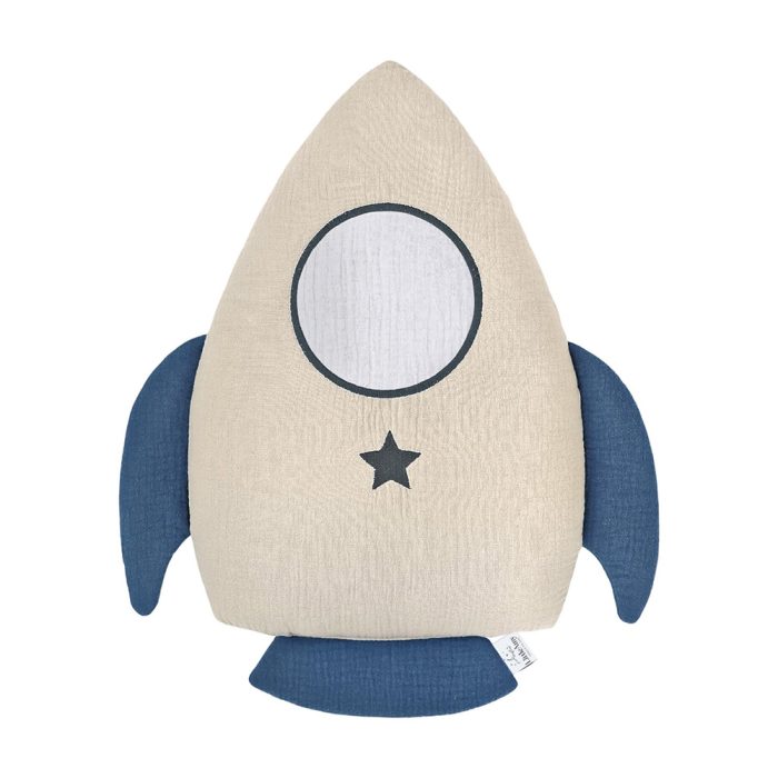 Pernă decorativă 45 cm, Rocket, Little Amy, Bleumarin și Bej
