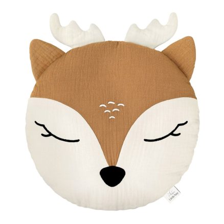 Perna decorativa din muselină Bambi cu cornițe, Little Amy, Camel, 30 cm
