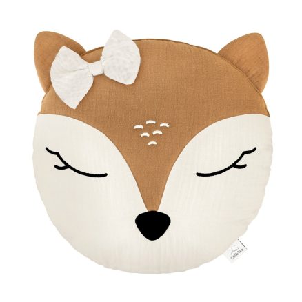 Perna decorativa din muselină Bambi cu fundiță, Little Amy, Camel, 30 cm