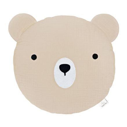 Perna decorativa din muselină Ursulet, Little Amy, Bej deschis, 30 cm