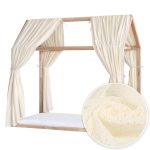 Set 2 Baldachine Muselină cu buline aurii pentru pat tip căsuță, Little Amy, Crem