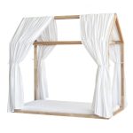 Set 2 Baldachine Muselină pentru pat tip căsuță, Little Amy, Alb