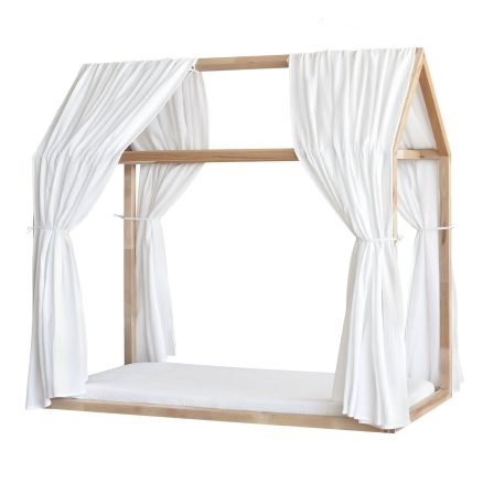 Set 2 Baldachine Muselină pentru pat tip căsuță, Little Amy, Alb