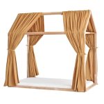 Set 2 Baldachine Muselină pentru pat tip căsuță, Little Amy, Camel