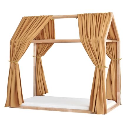 Set 2 Baldachine Muselină pentru pat tip căsuță, Little Amy, Camel