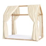 Set 2 Baldachine Muselină pentru pat tip căsuță, Little Amy, Crem