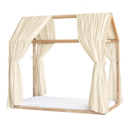 Set 2 Baldachine Muselină pentru pat tip căsuță, Little Amy, Crem