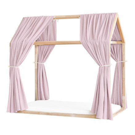 Set 2 Baldachine Muselină pentru pat tip căsuță, Little Amy, Mov deschis