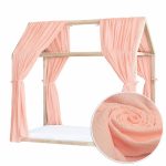Set 2 Baldachine Muselină pentru pat tip căsuță, Little Amy, Somon