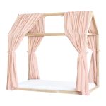 Set 2 Baldachine Muselină pentru pat tip căsuță, Little Amy, Somon