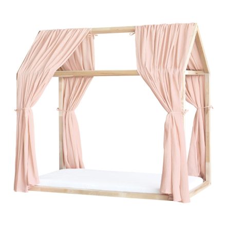 Set 2 Baldachine Muselină pentru pat tip căsuță, Little Amy, Somon