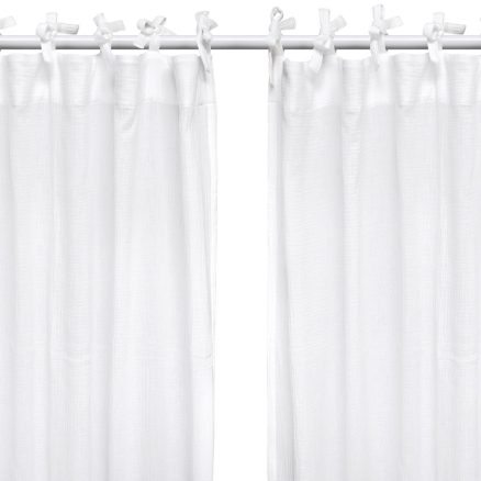 Set Draperii din muselină organică, Little Amy, Alb, 125 x 240 cm, 2 bucăți
