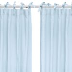 Set Draperii din muselină organică, Little Amy, Albastru deschis, 125 x 240 cm, 2 bucăți