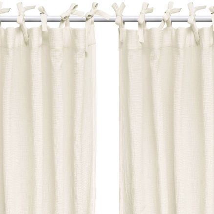 Set Draperii din muselină organică, Little Amy, Crem, 125 x 240 cm, 2 bucăți