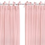 Set Draperii din muselină organică, Little Amy, Roz, 125 x 240 cm, 2 bucăți